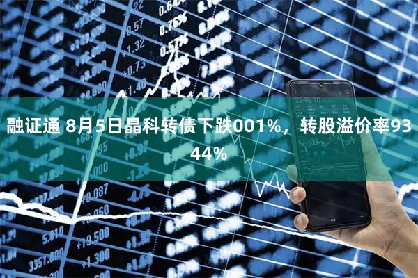 融证通 8月5日晶科转债下跌001%，转股溢价率9344%